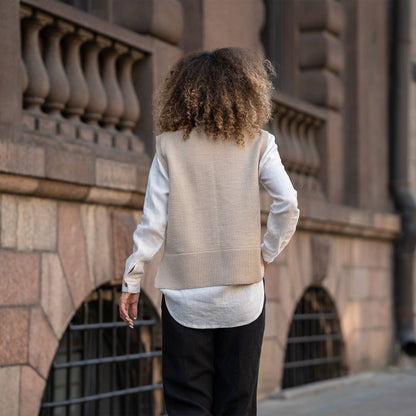 Merino Wool Vest in Beige