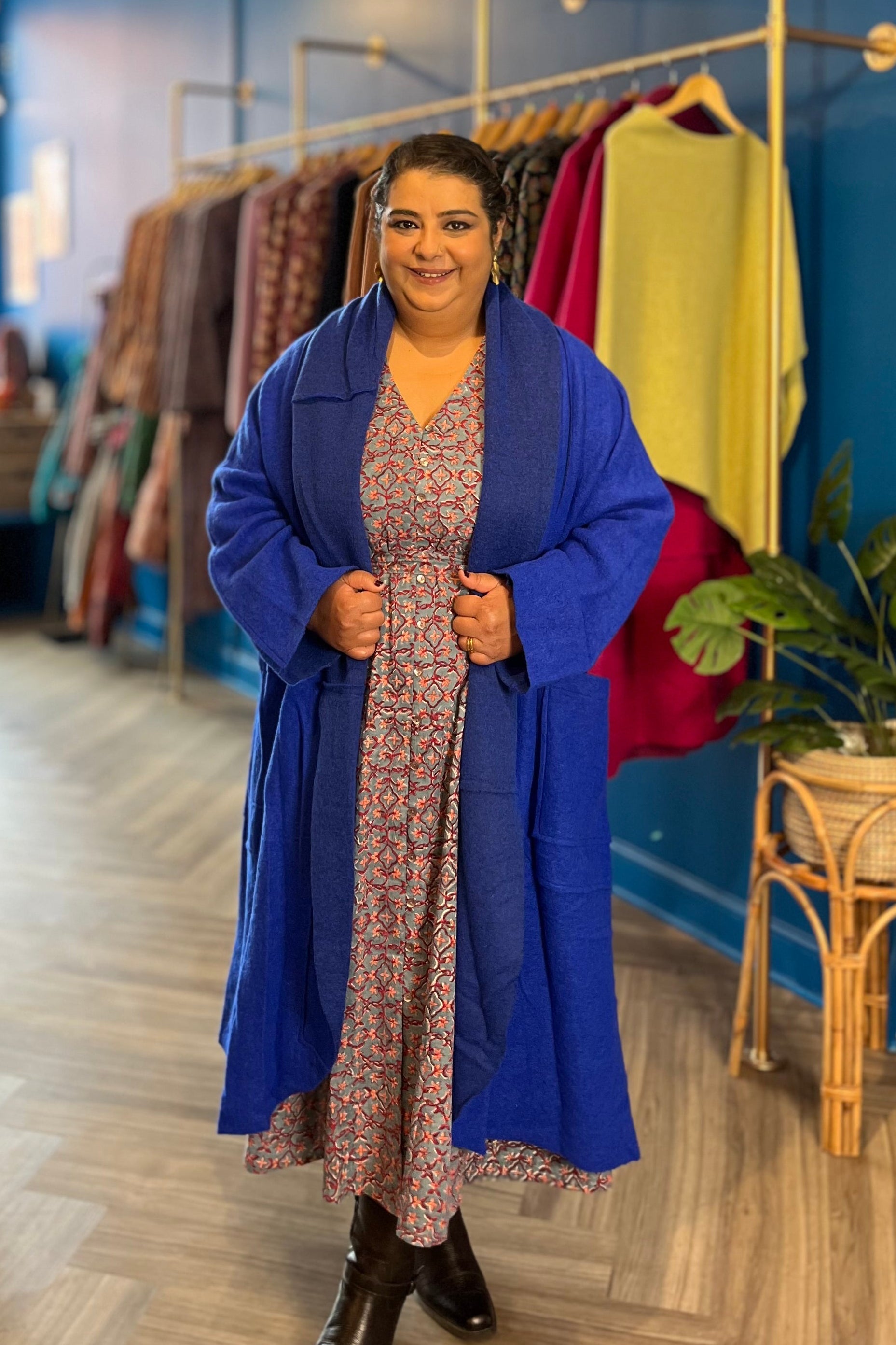 Wool Coat in Royal Blue