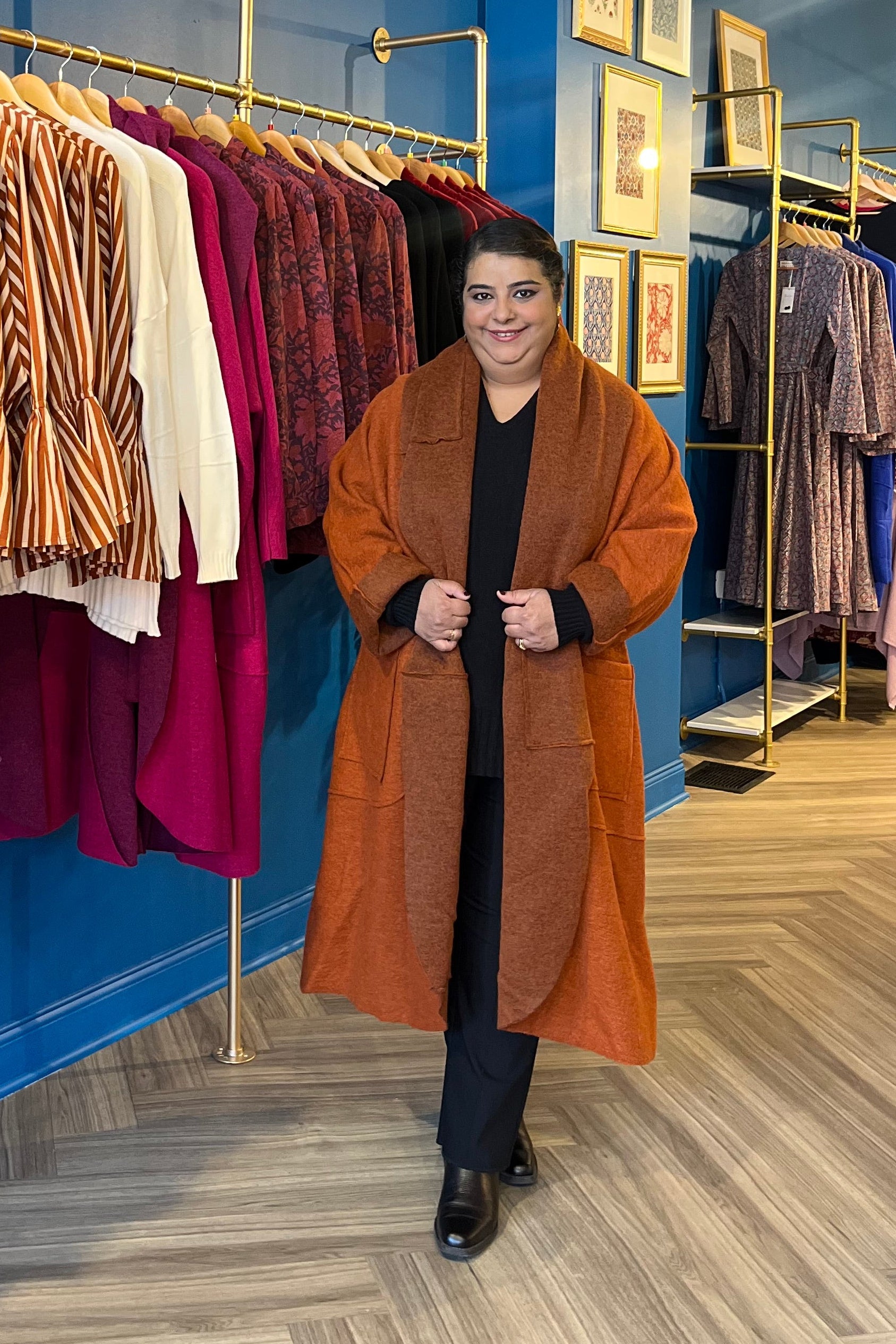 Wool Coat in Rust