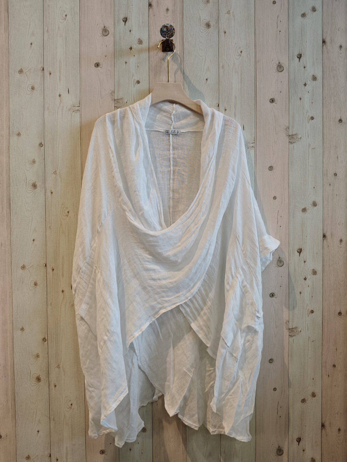 Ref-83591 OVERSIZED BLOUSE 100% LINEN: Red