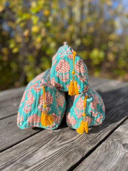 Make Up Bag in Sea Green