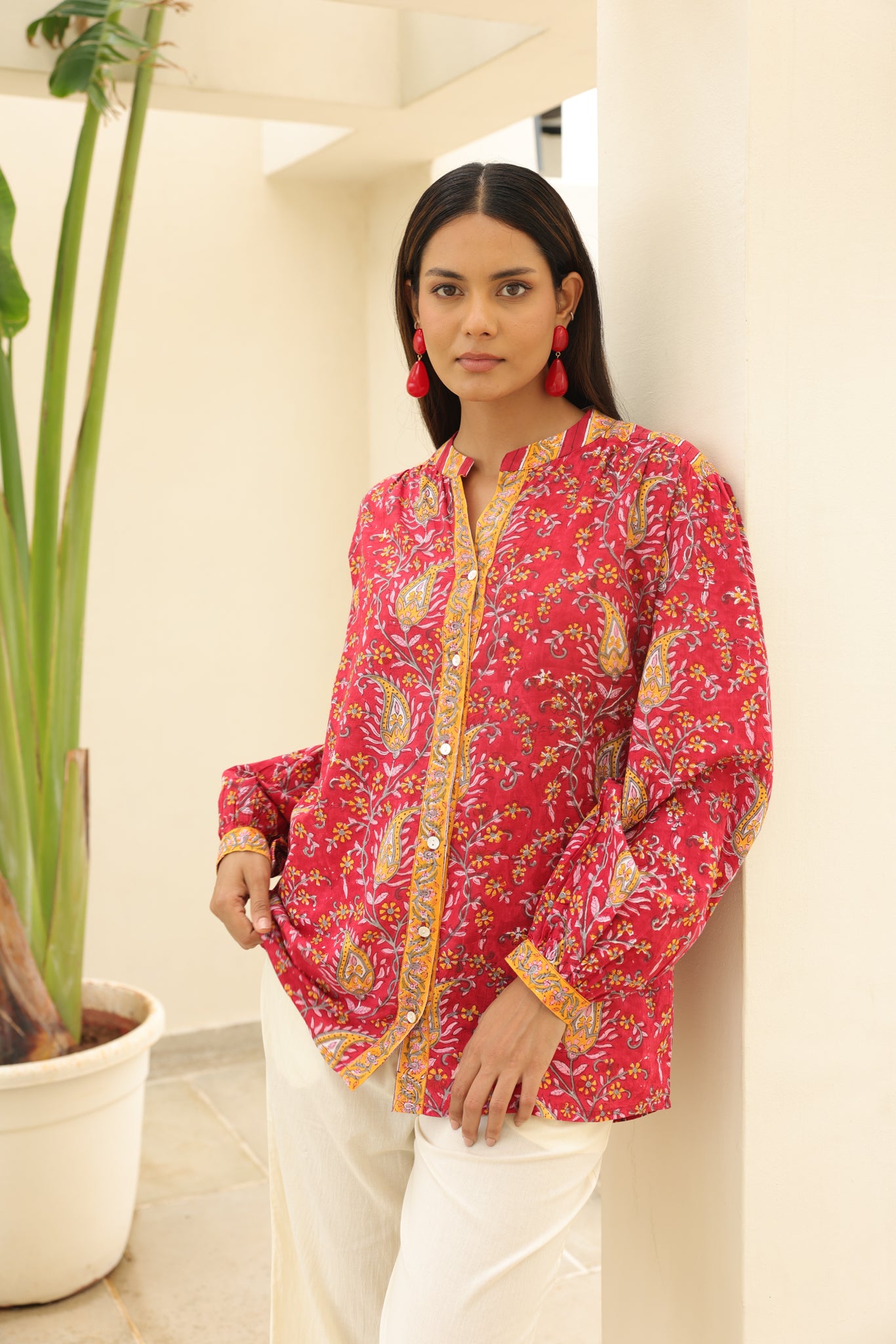 Gardenia Blouse in Red
