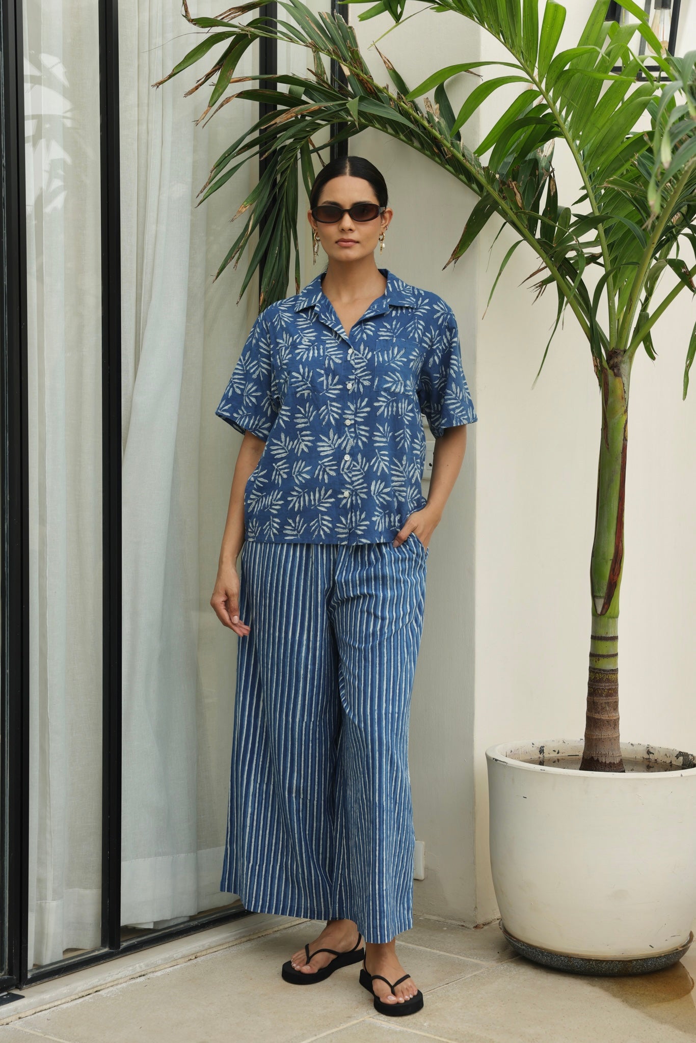 Begonia Blouse in Indigo