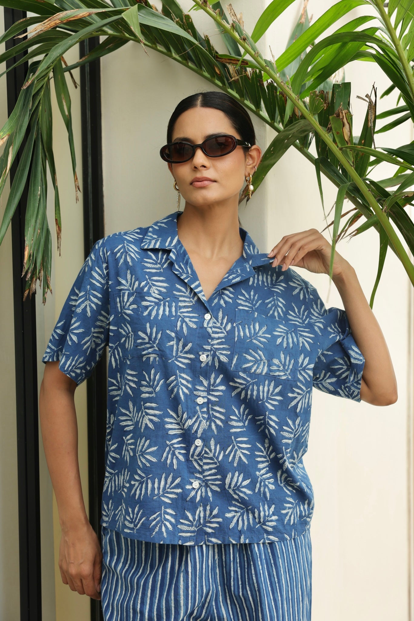 Begonia Blouse in Indigo