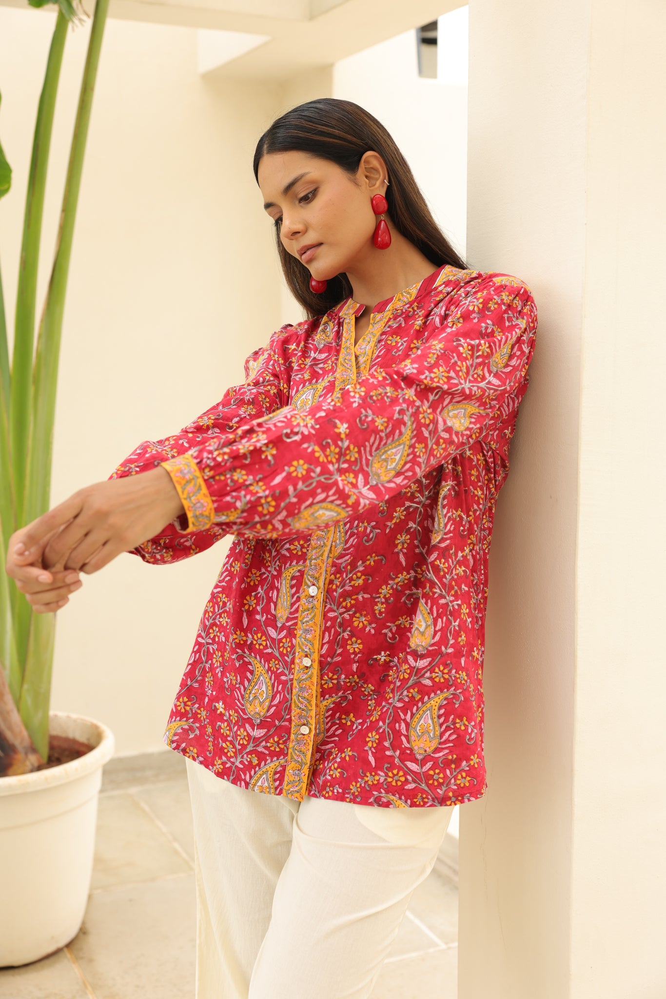 Gardenia Blouse in Red