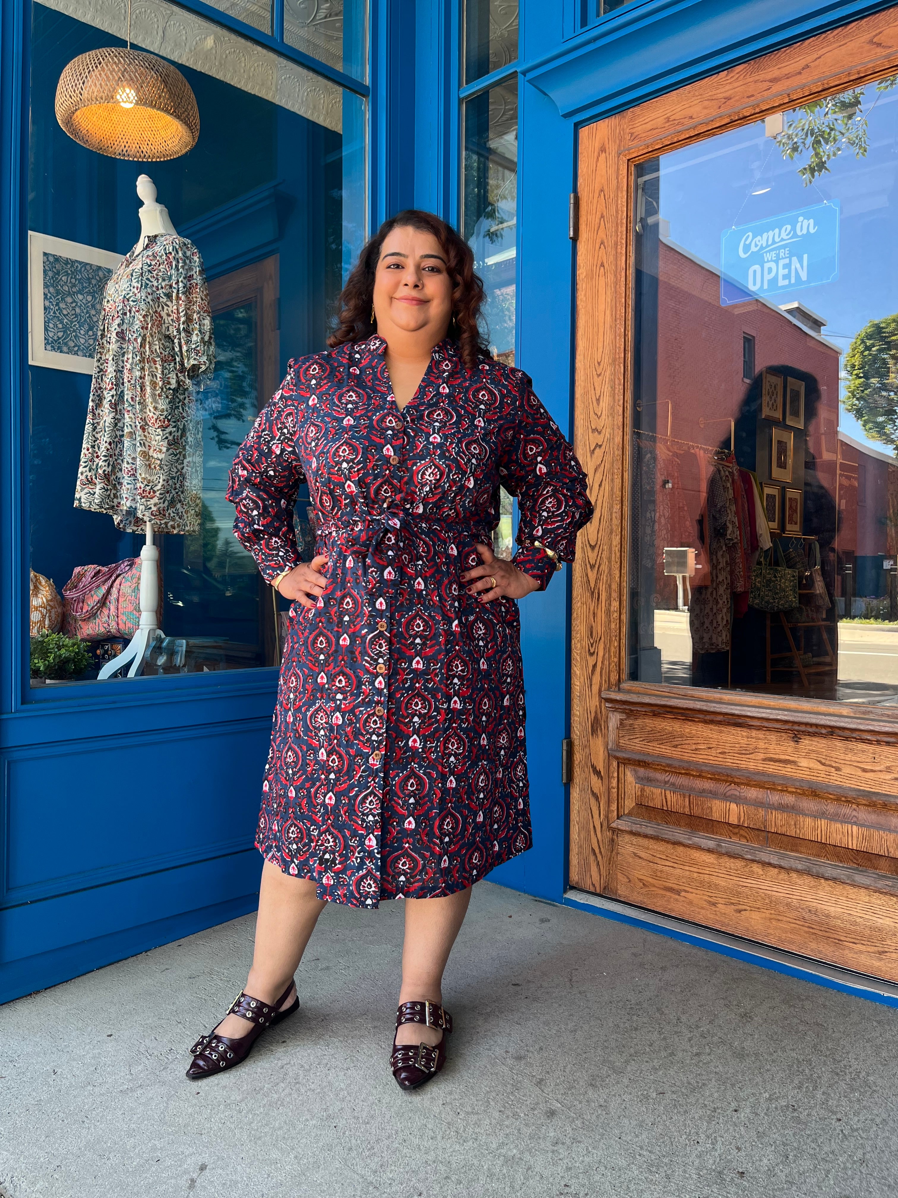 Shirt Dress ~ Black Navy