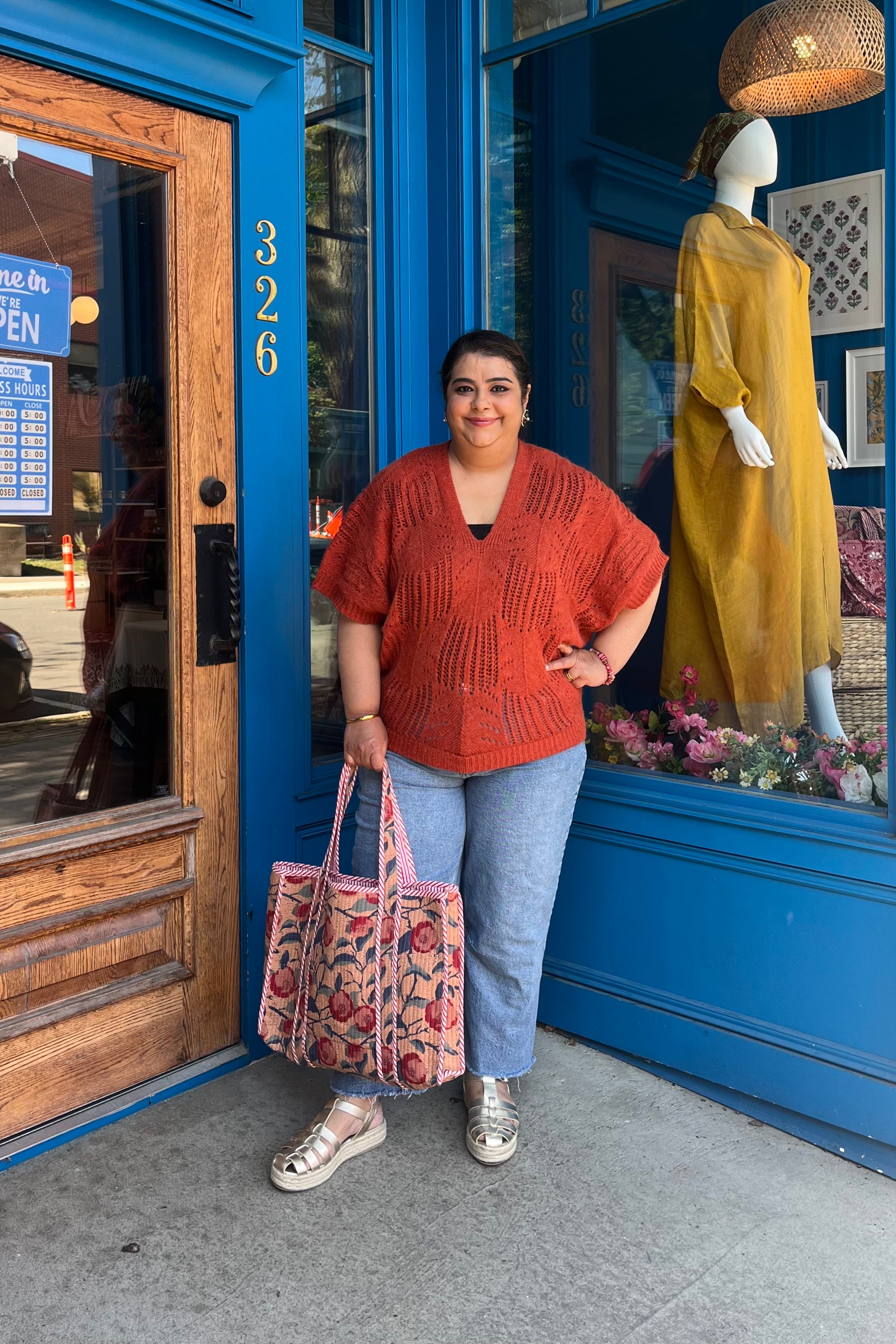 Mohair Blend Burnt Orange Sweater Top