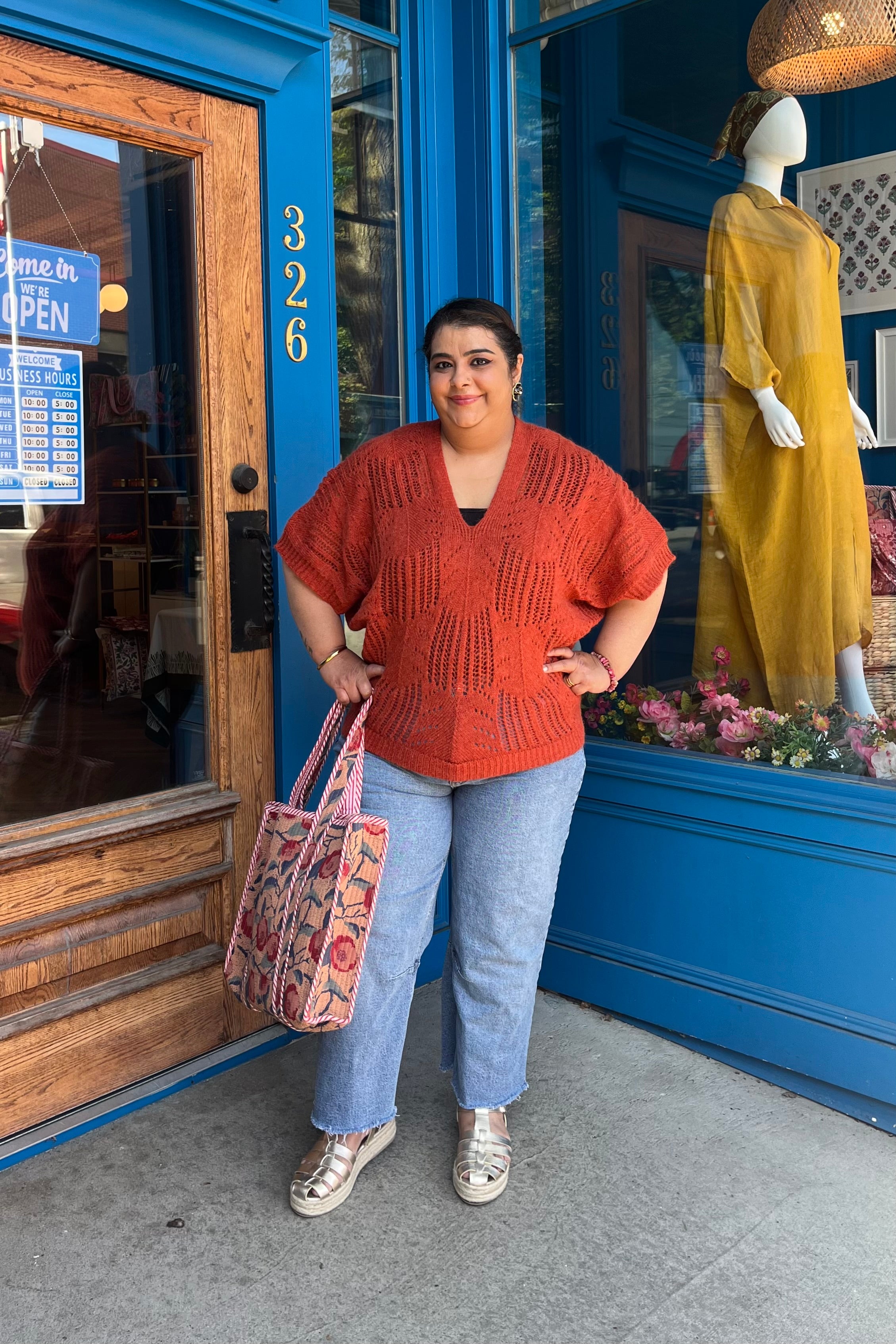 Mohair Blend Burnt Orange Sweater Top