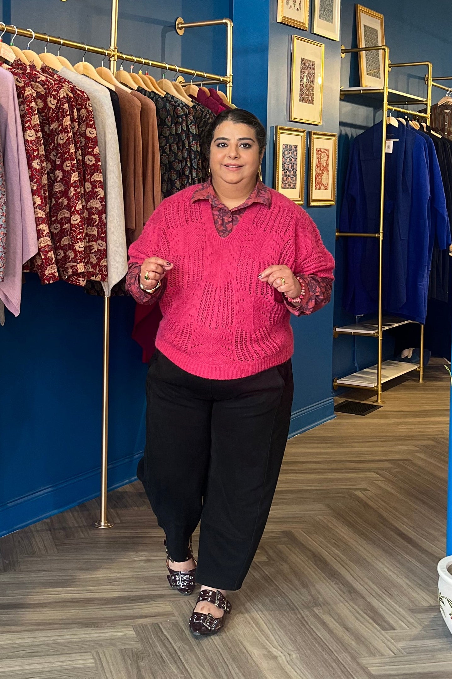 Mohair Blend Fuchsia Sweater Top