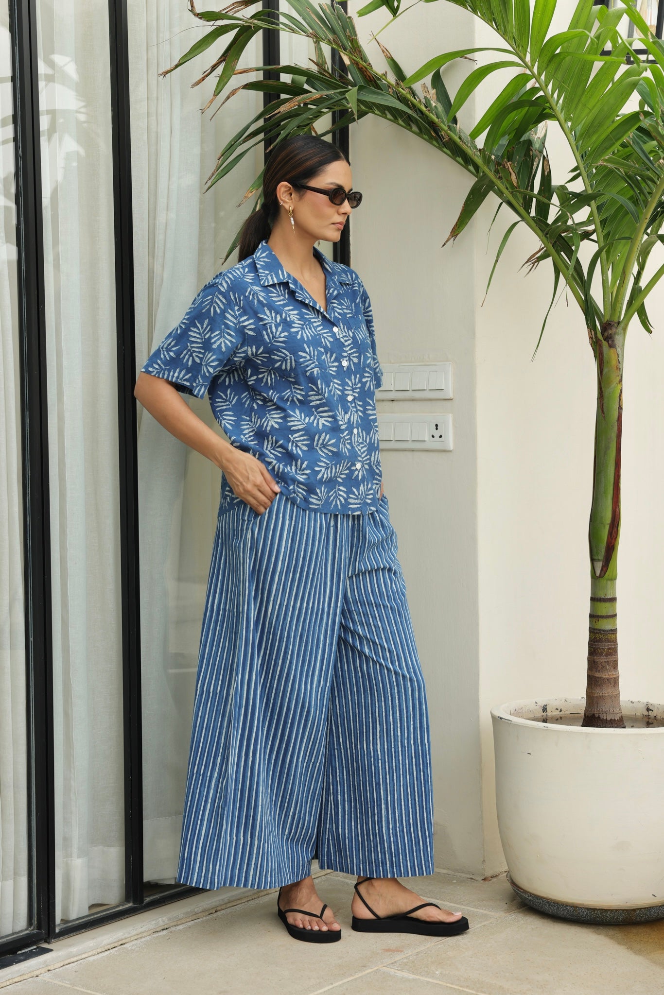 Begonia Blouse in Indigo
