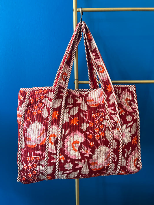 Tote Bag in Maroon Red