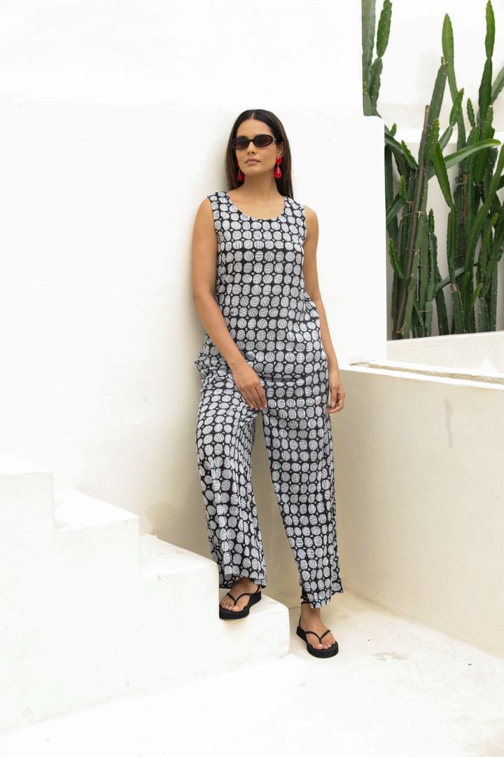 Daffodil Palazzo Pants in Geometric Print