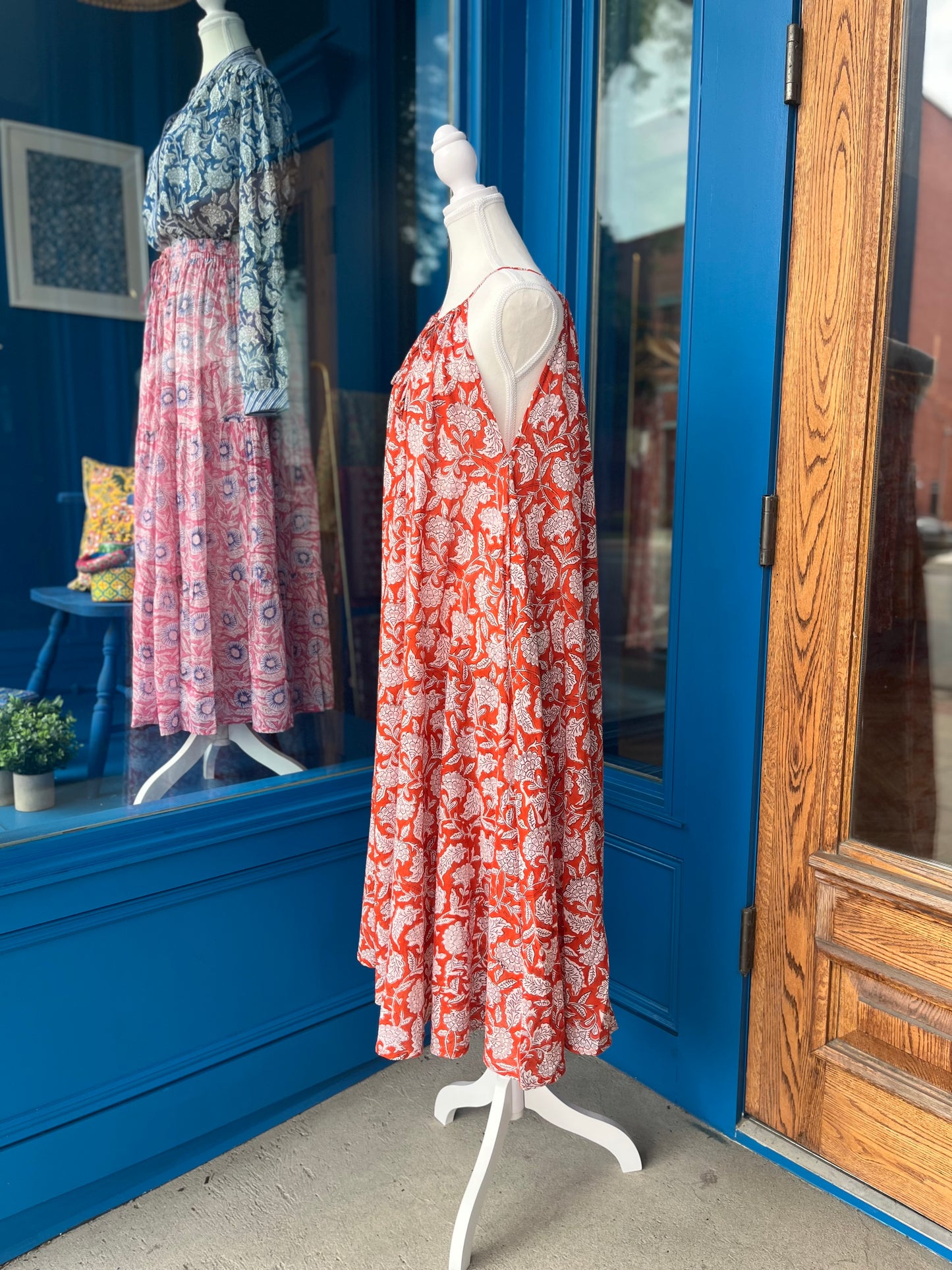 Midi Flared Dress in Orange