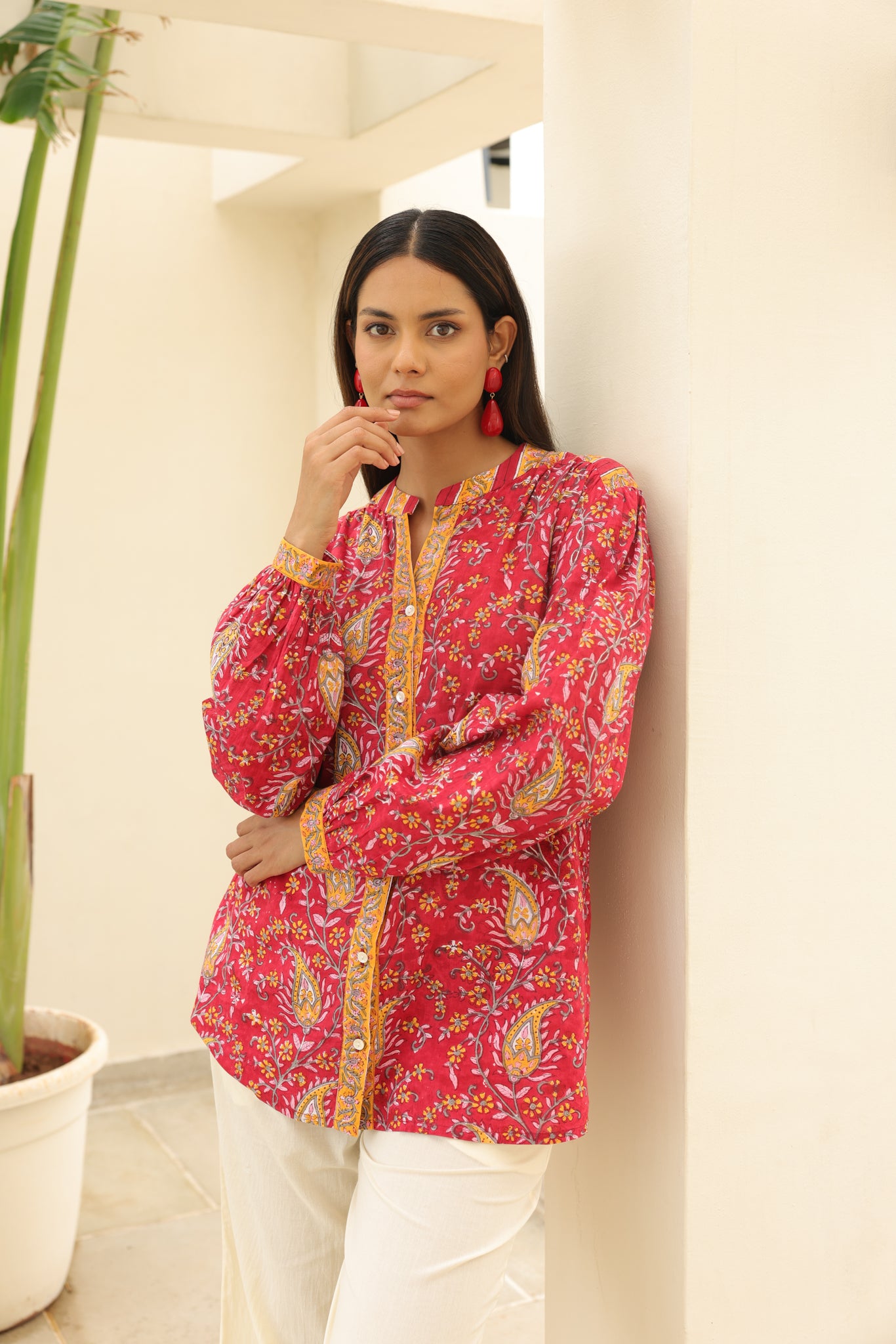 Gardenia Blouse in Red