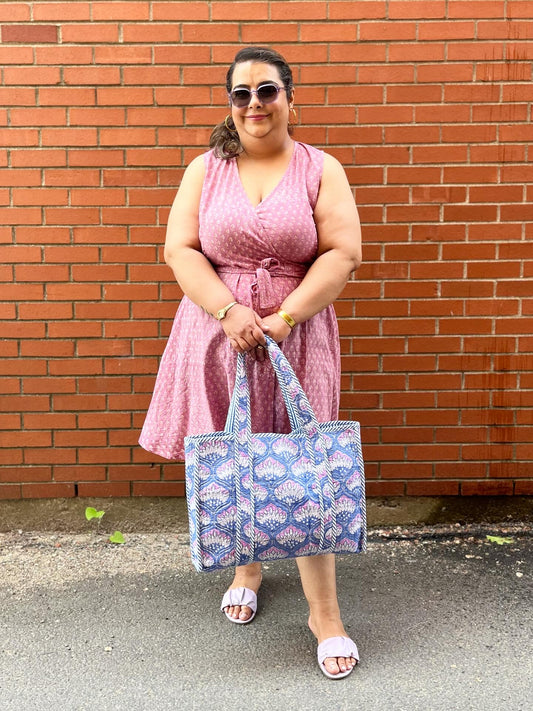 Tulip Mini Dress in Mauve Pink