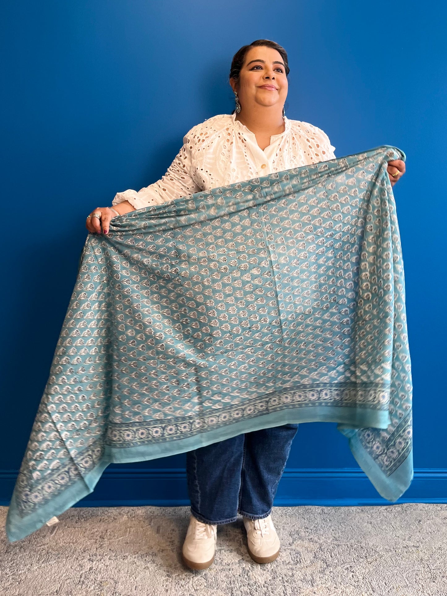 Garden Scarf in Lt. Teal Blue