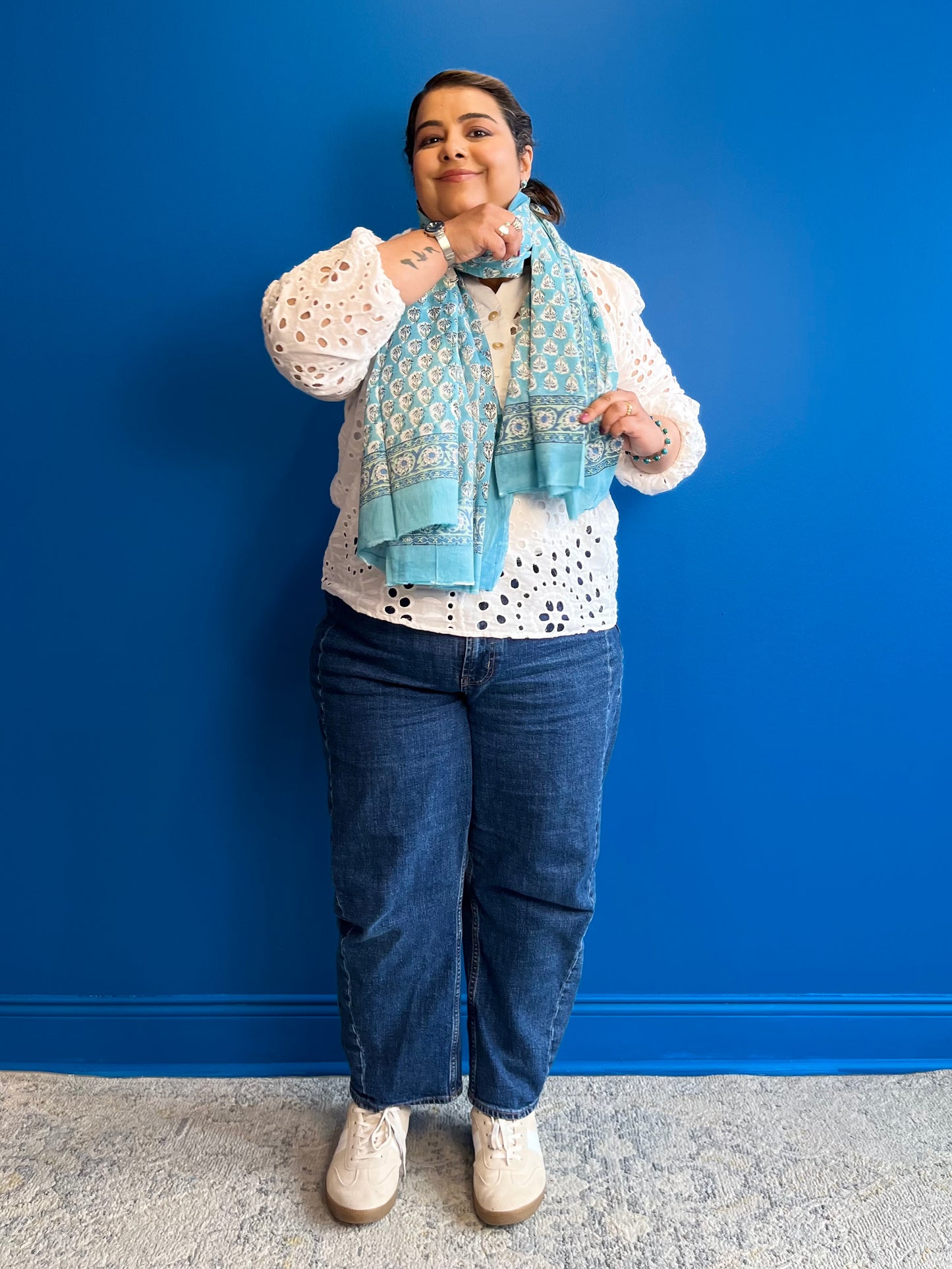 Garden Scarf in Lt. Teal Blue