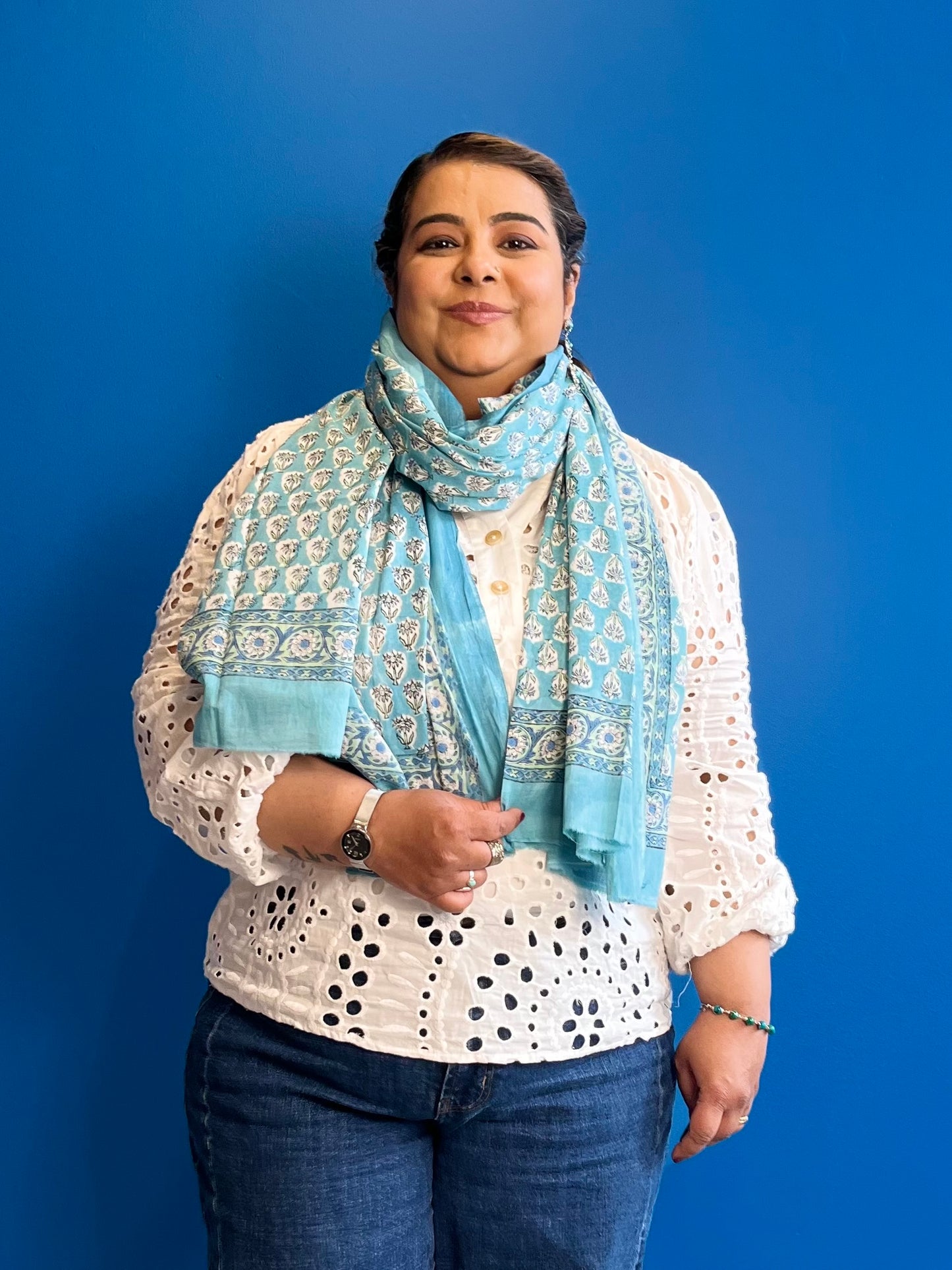 Garden Scarf in Lt. Teal Blue