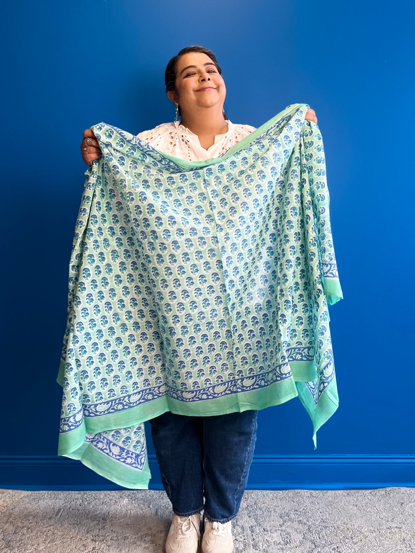 Garden Scarf in Sea Green