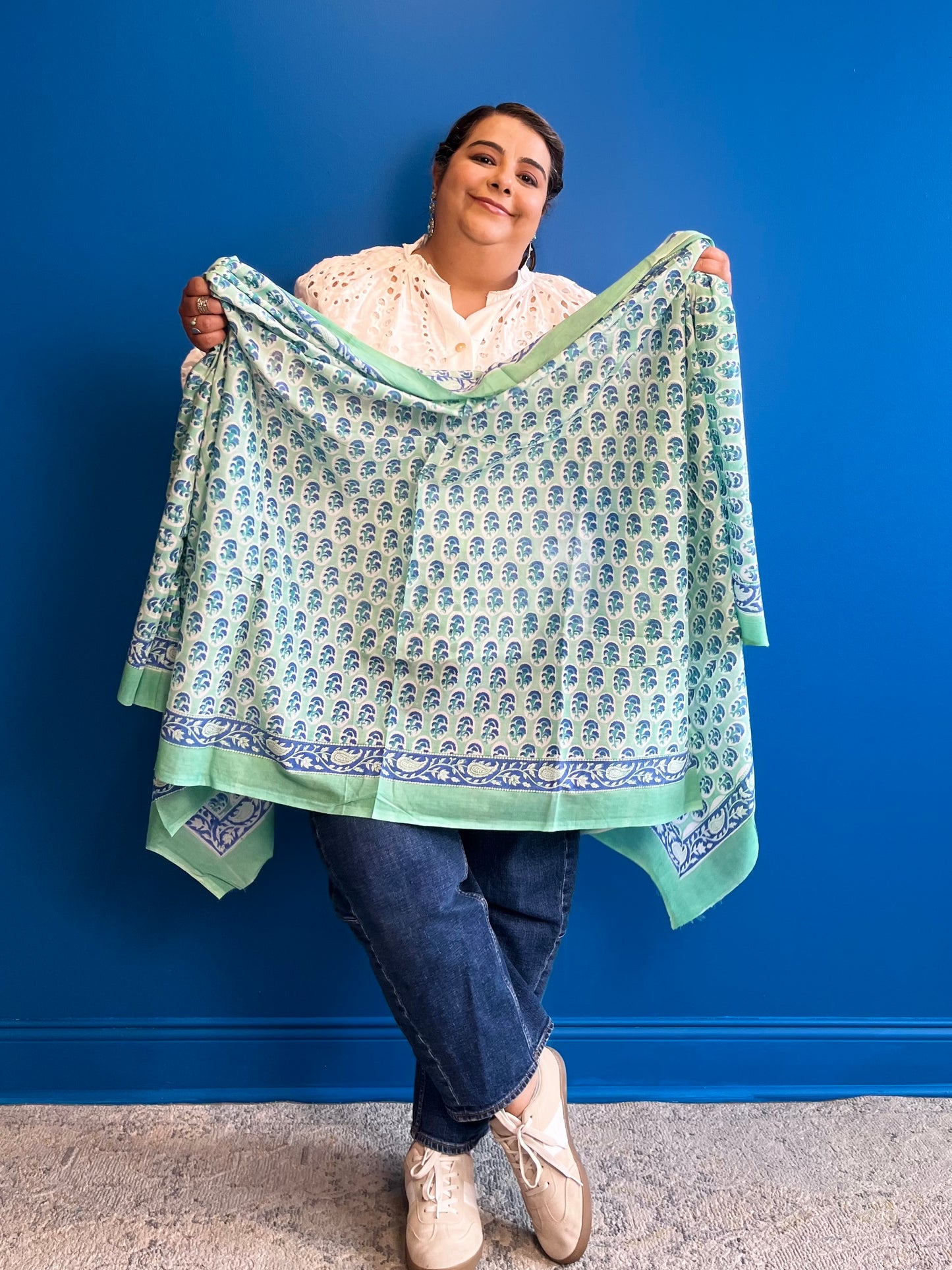 Garden Scarf in Sea Green