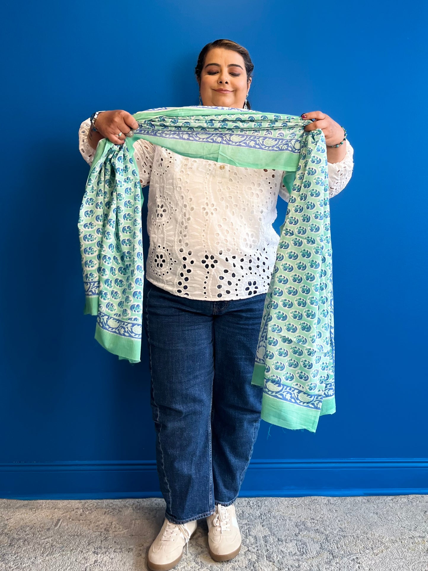Garden Scarf in Sea Green