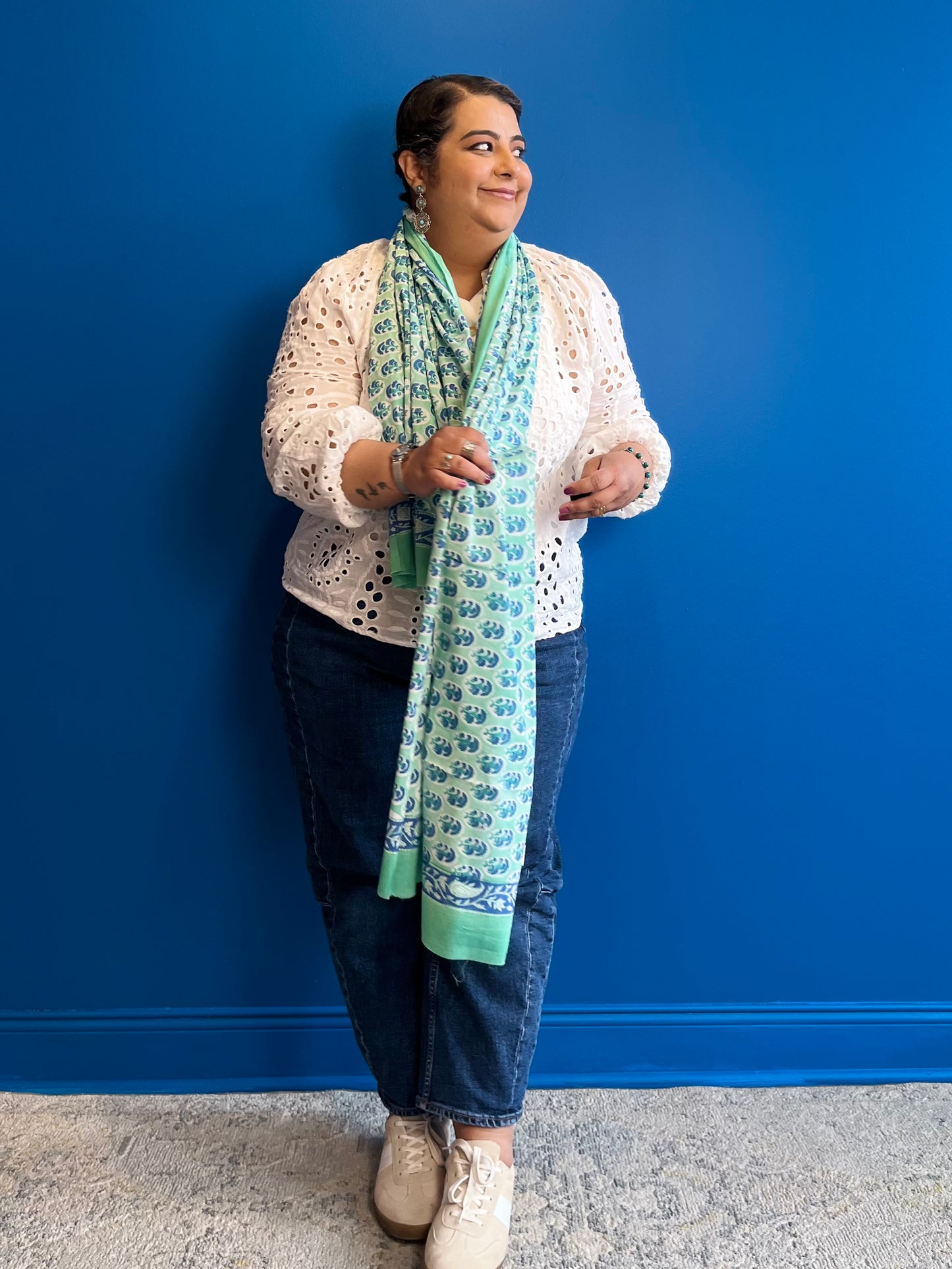 Garden Scarf in Sea Green