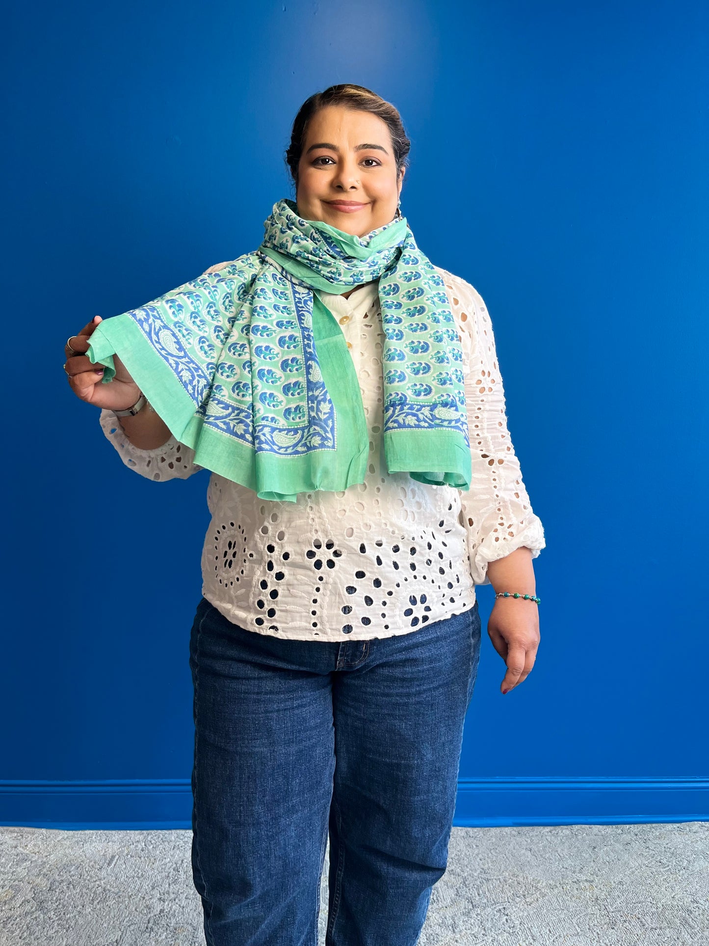 Garden Scarf in Sea Green