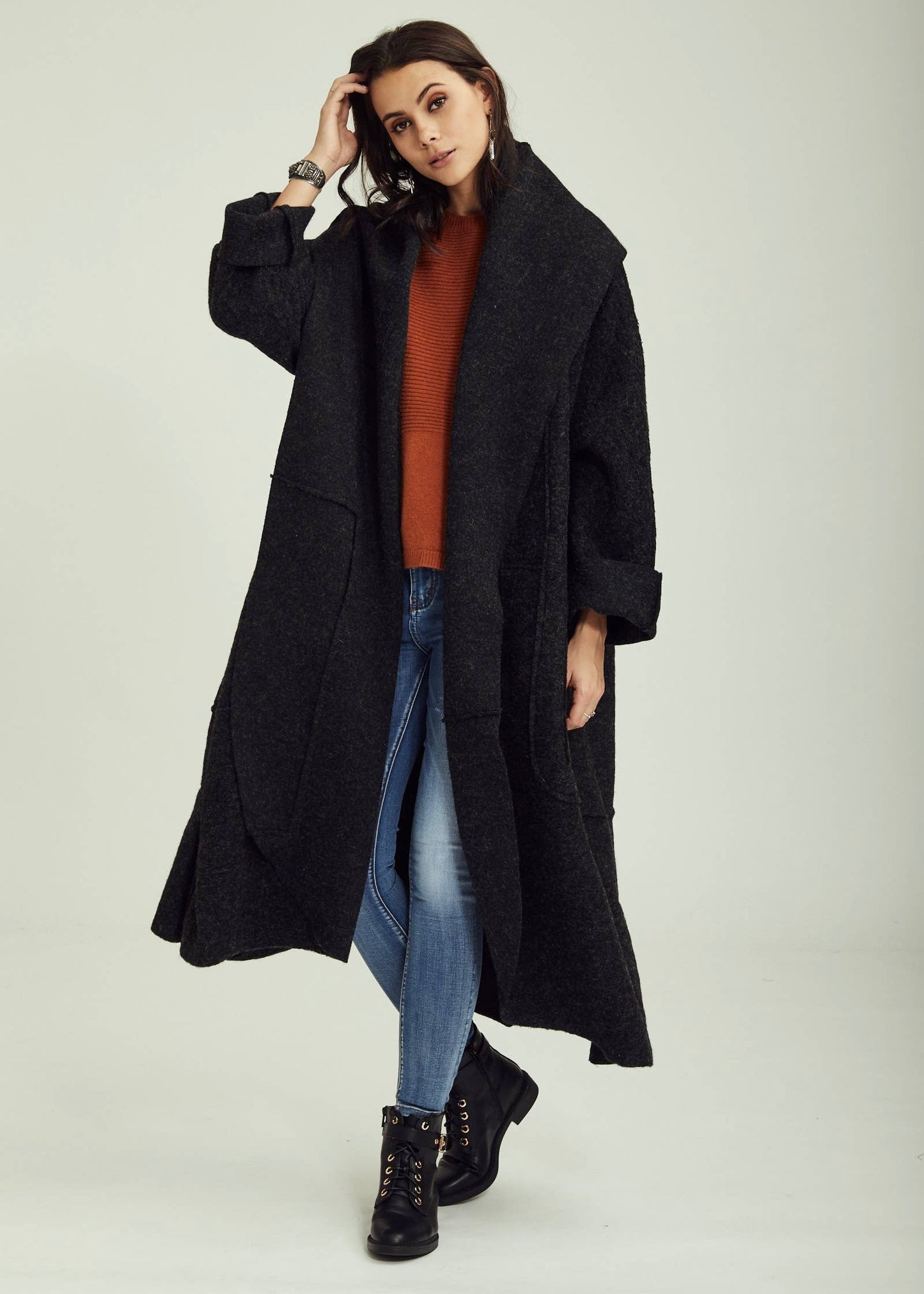 Wool Coat in Black