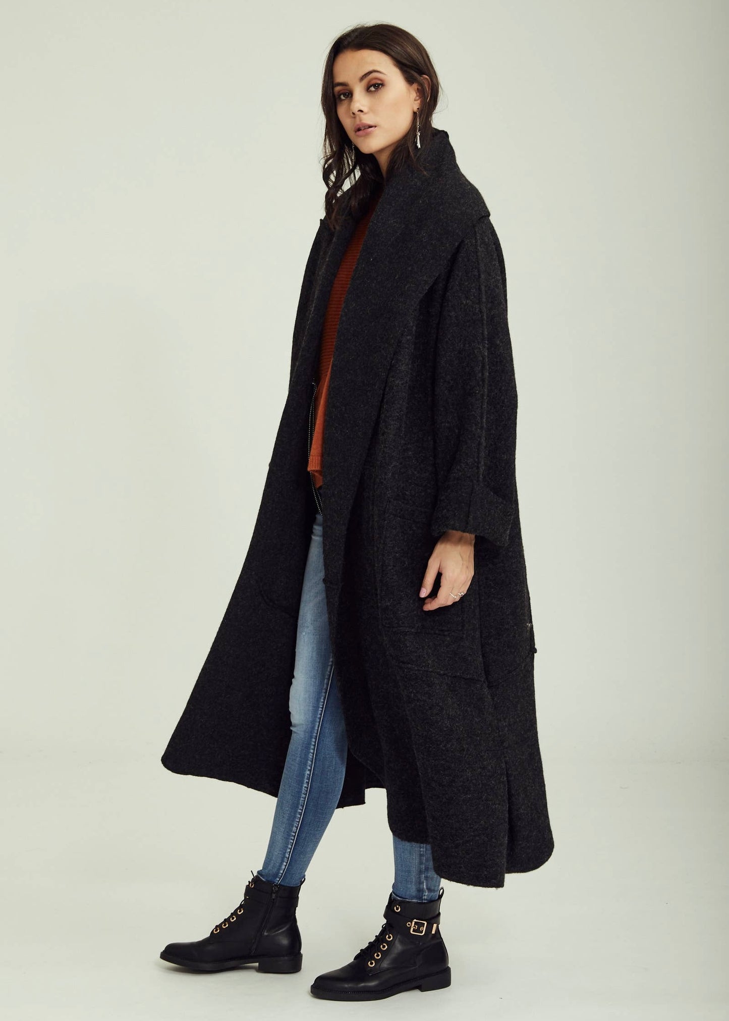 Wool Coat in Black