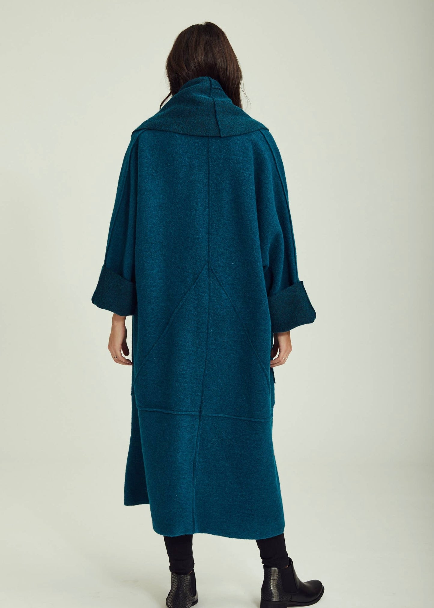 Wool Coat in Turquoise Blue