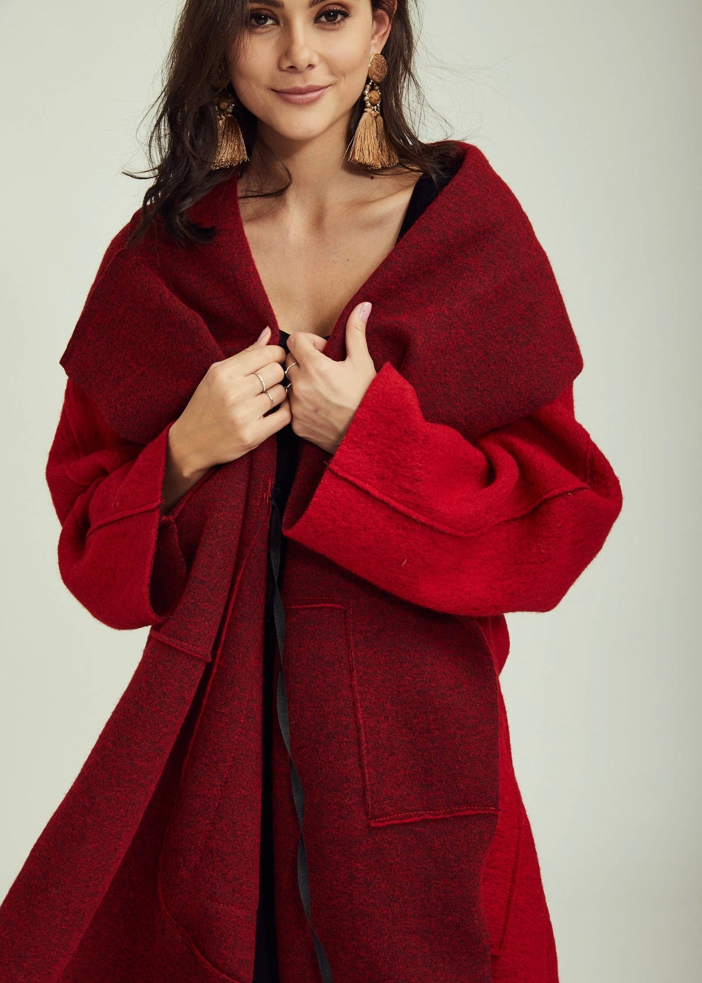 Wool Coat in Red