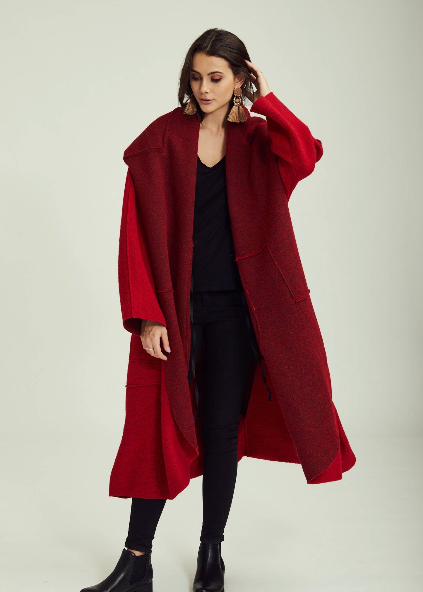 Wool Coat in Red