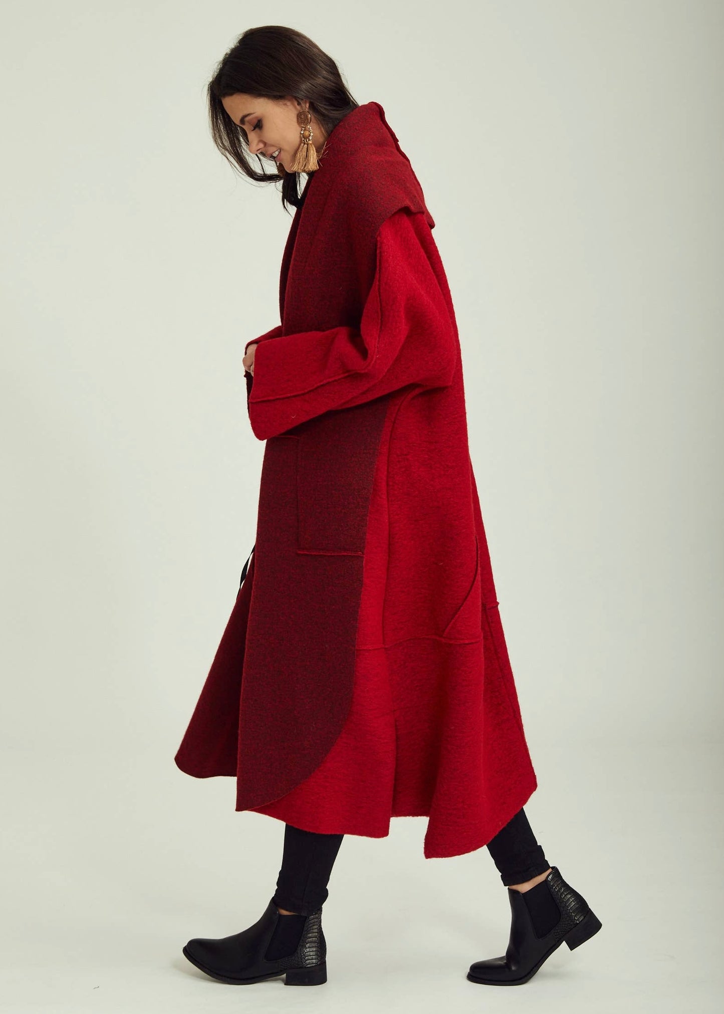 Wool Coat in Red