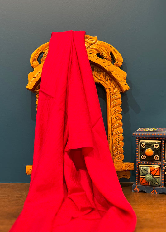 Cashmere Silk Wool Wide Scarf in Neon Pink