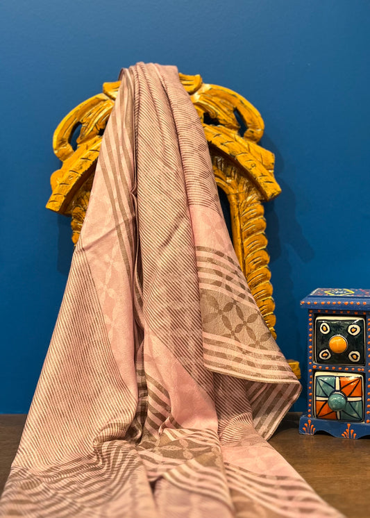 Cashmere Silk Wool Wide Scarf in Blush