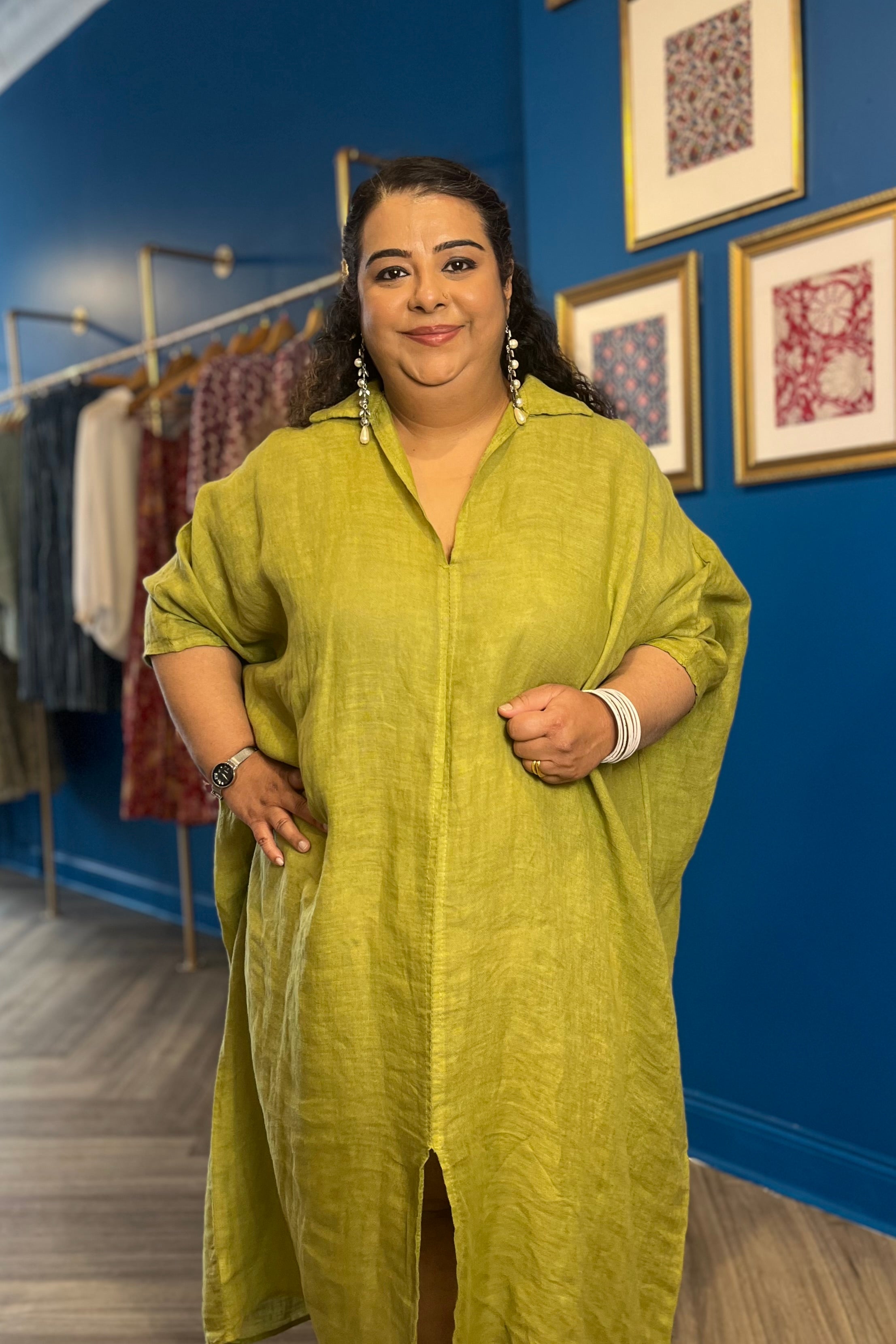 Jasmine Caftan in Pistachio Green