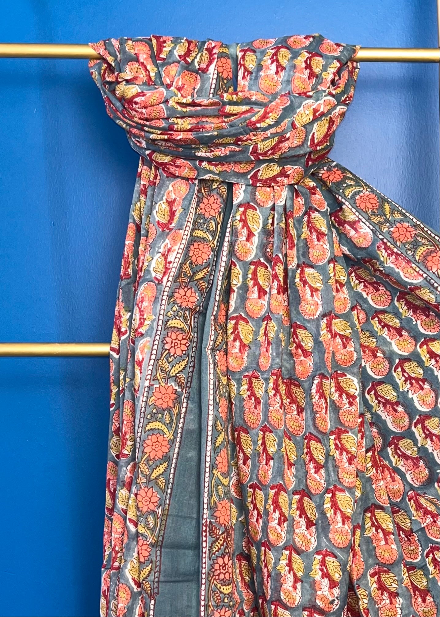 Cotton Scarf- Teal Blue