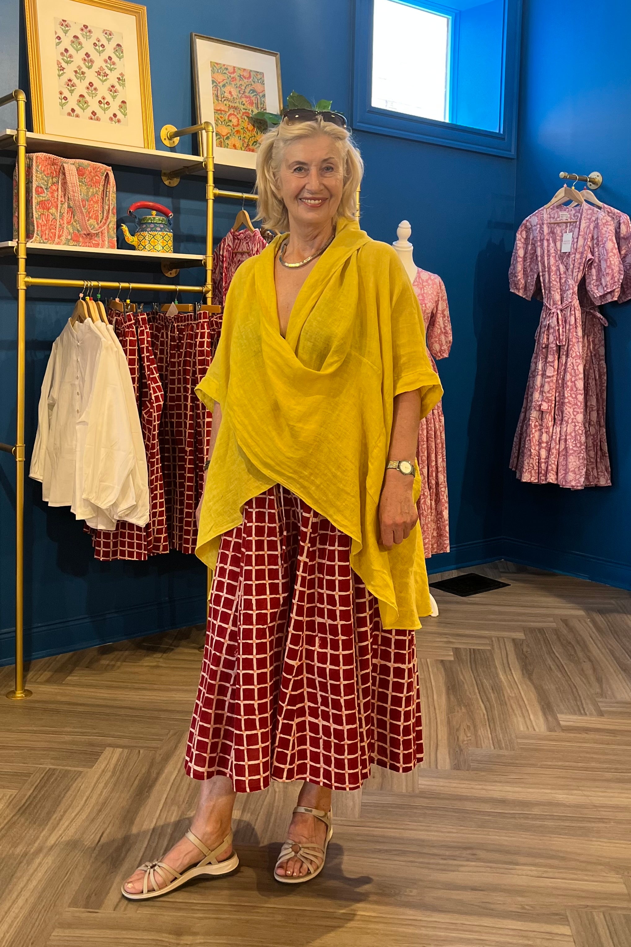 Linen Top in Lemon Yellow