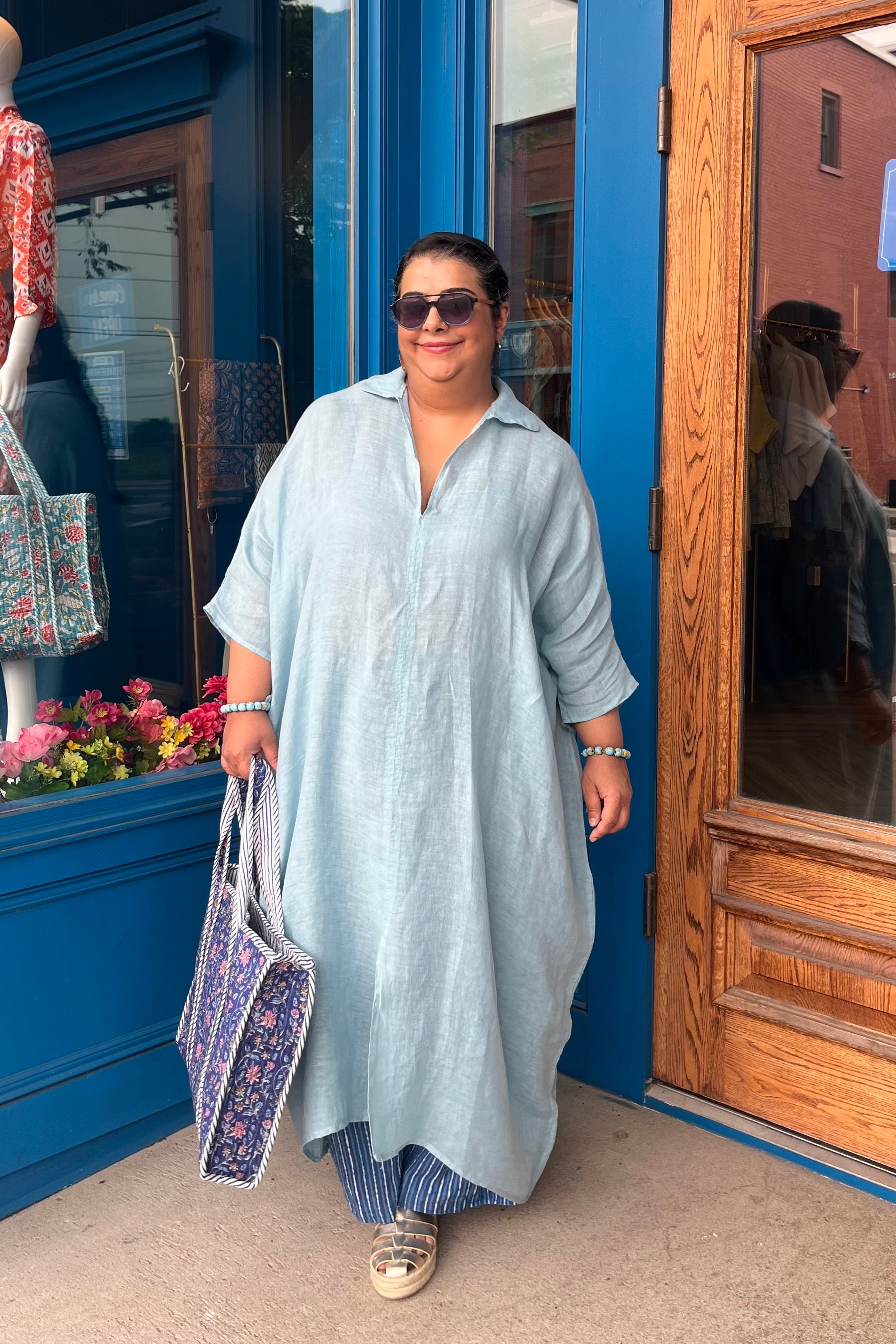 Jasmine Caftan in Ice Blue
