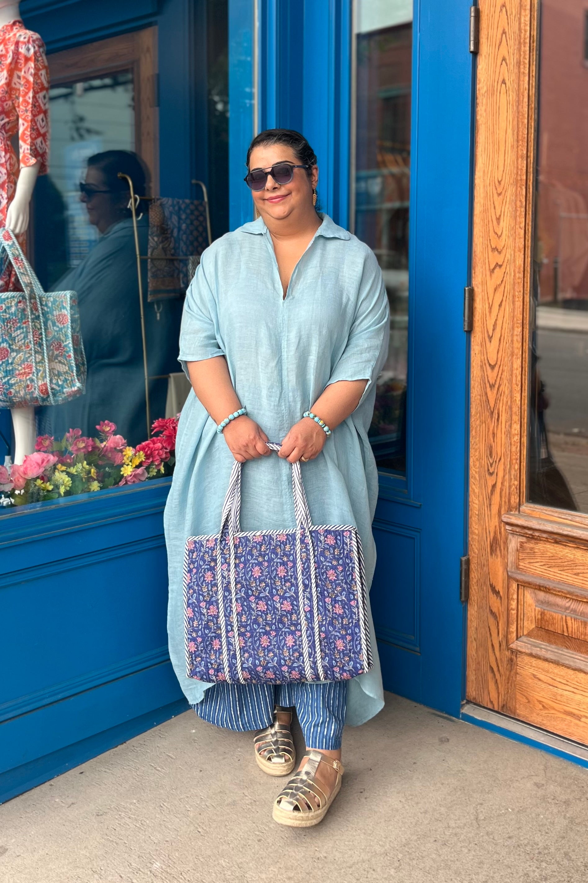 Jasmine Caftan in Ice Blue