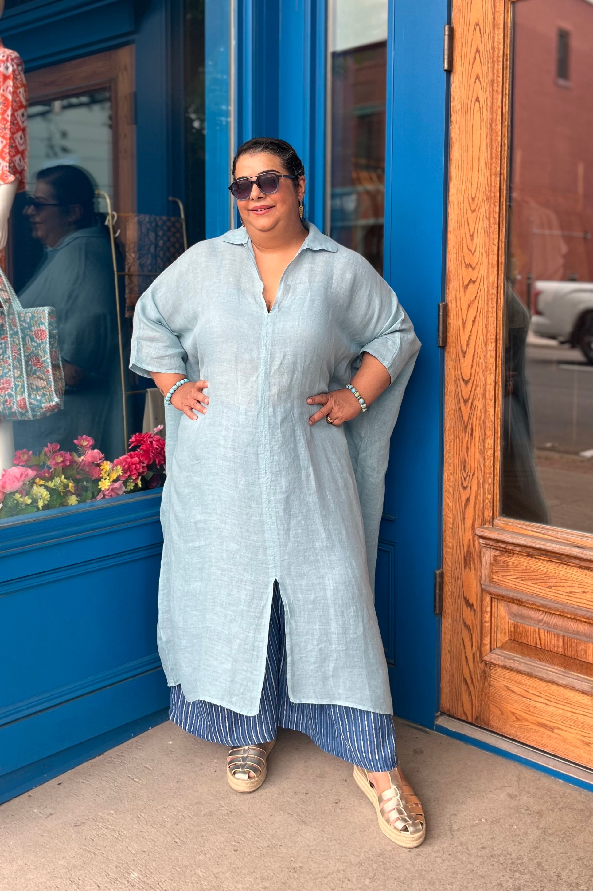 Jasmine Caftan in Ice Blue
