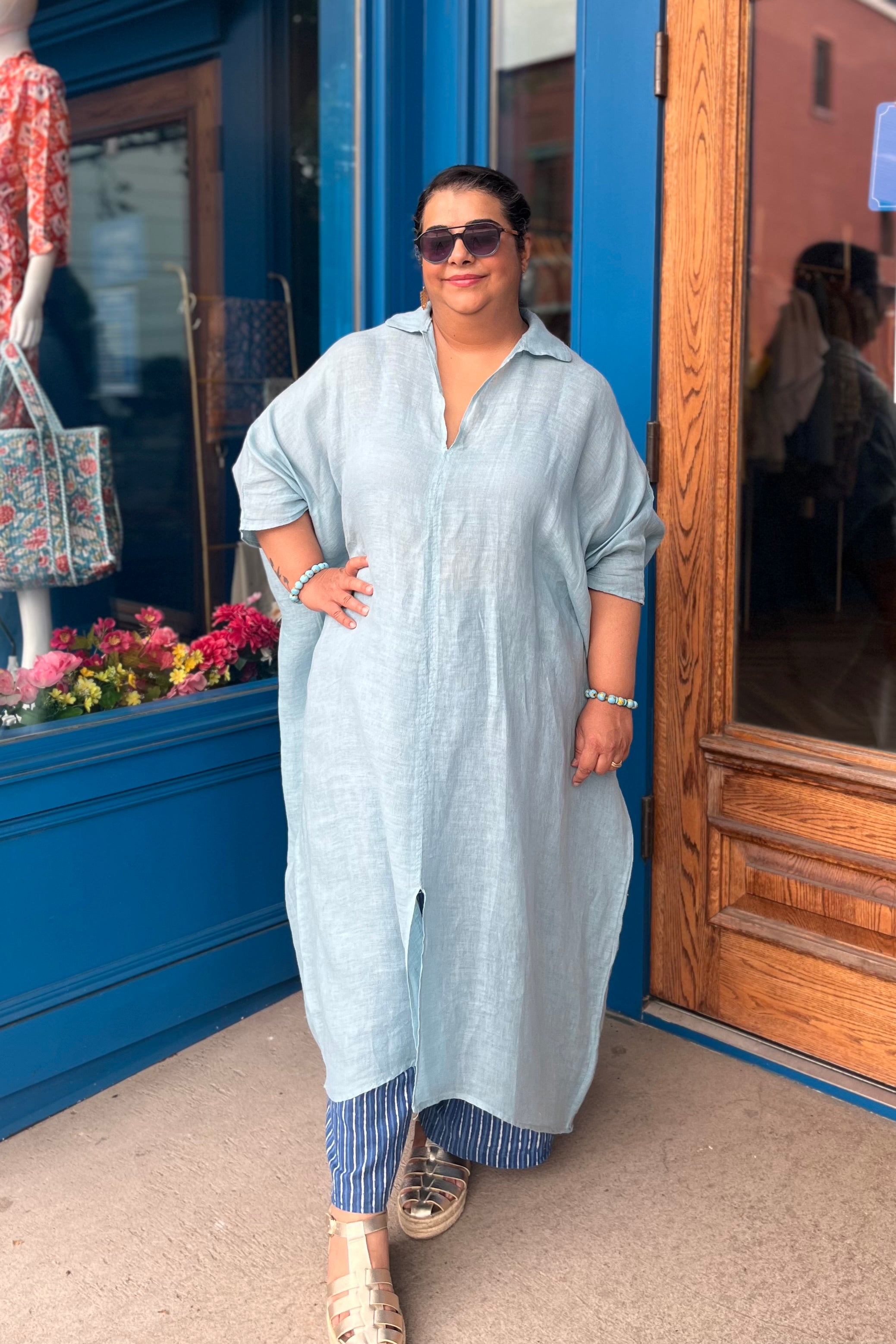 Jasmine Caftan in Ice Blue