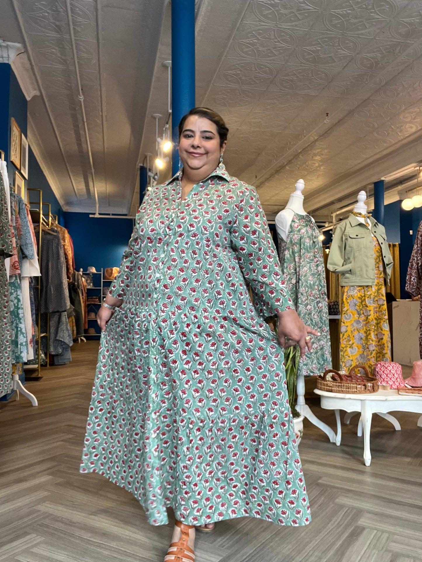 Marigold Maxi Dress in Green