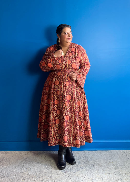 Bell Sleeve Dress ~ Maroon