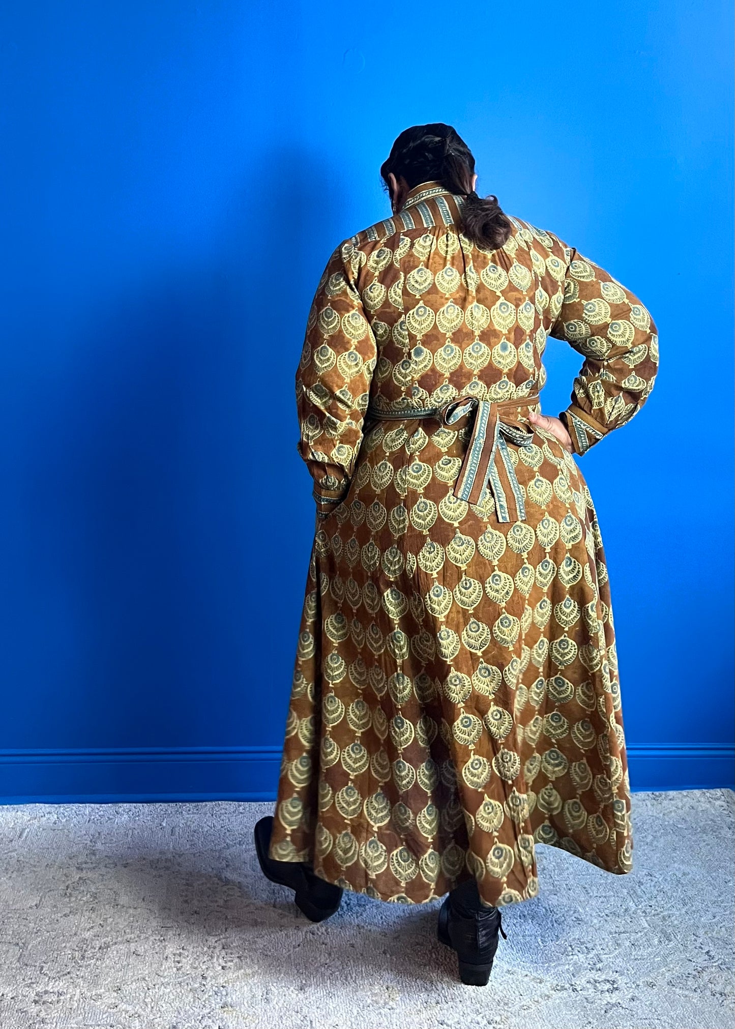 Fit and Flare Dress in Brown