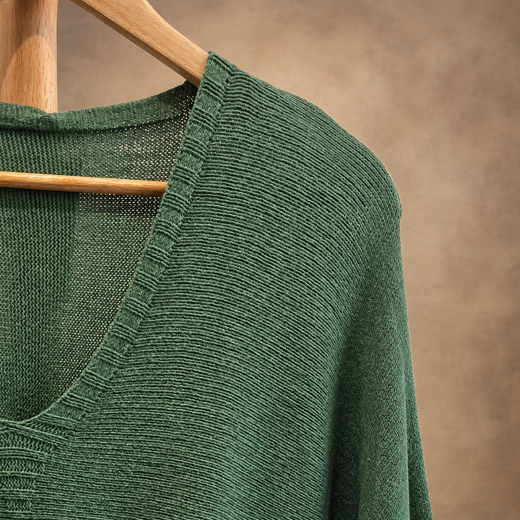 V-Neck Sweater in Green