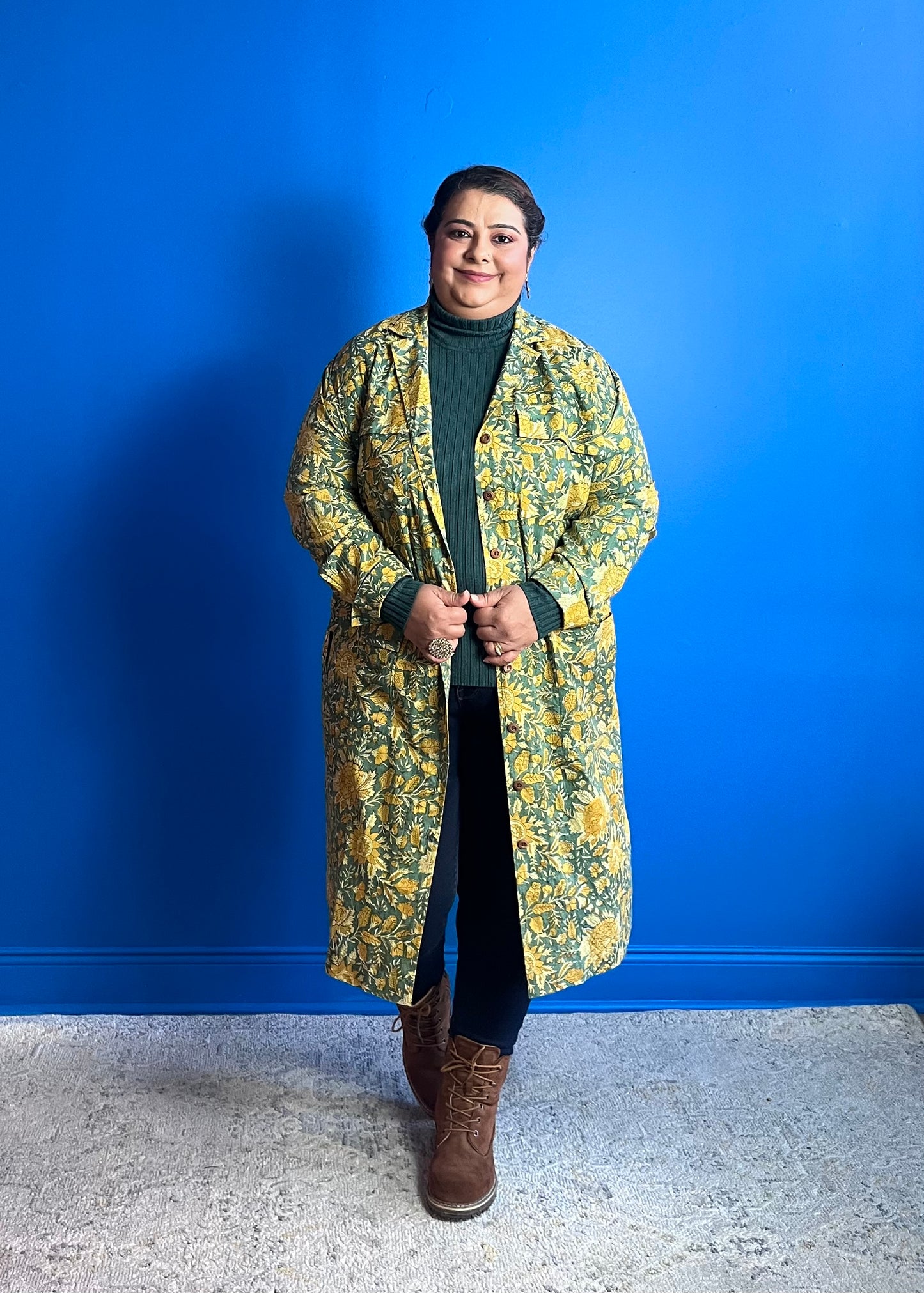 Trench Dress ~ Mustard Green