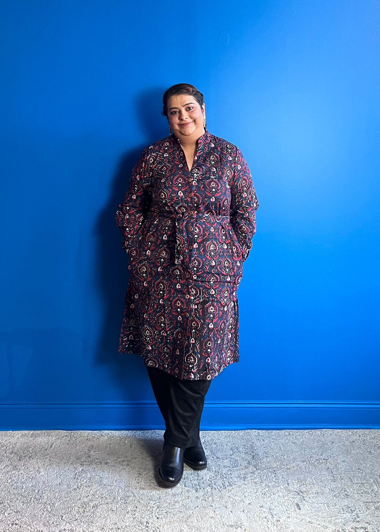 Shirt Dress ~ Black Navy