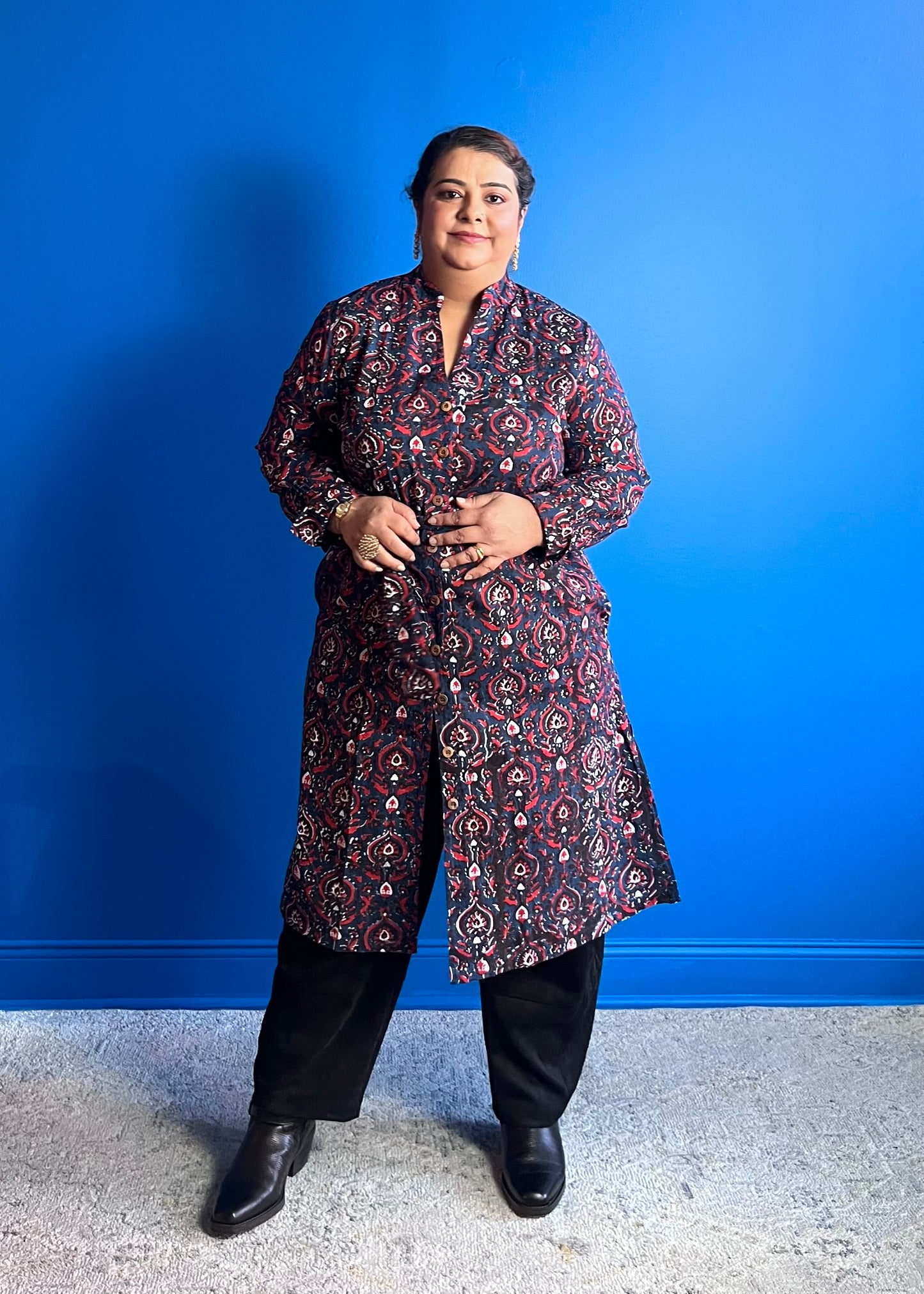 Shirt Dress ~ Black Navy