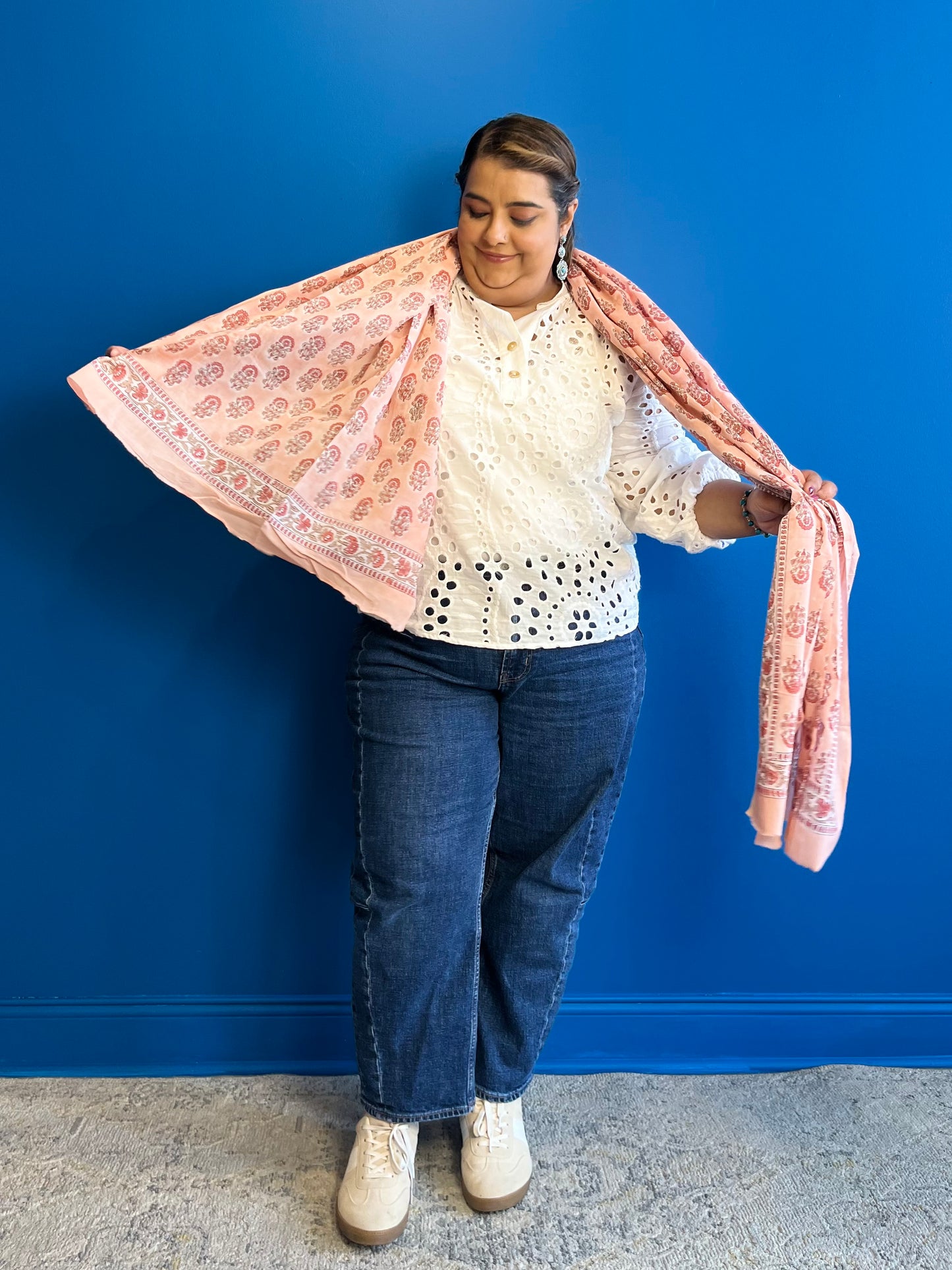 Garden Scarf in Light Peach
